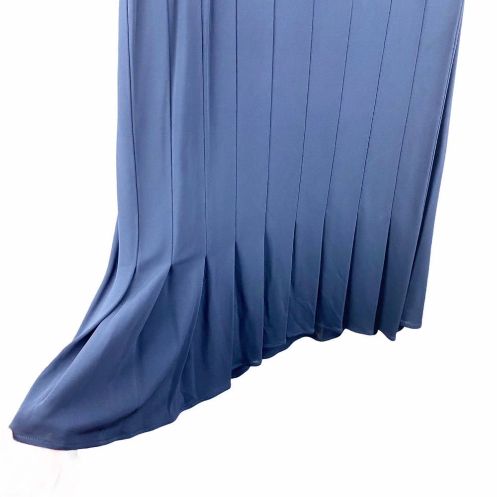 Yigal Azrouel Navy Blue Pleated Midi Skirt 0 - Picture 2 of 6